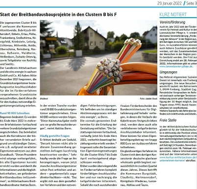 Breitbandausbau Cluster B bis F eins Breitbandausbau Cluster B bis F © Stadt Großschirma