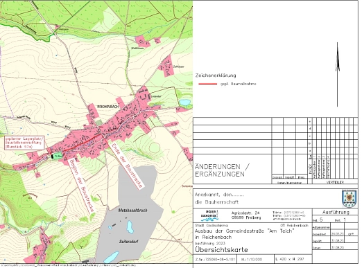 Lageplan.jpg Plan für Straße Am Teich in Reichenbach © Stadt Großschirma